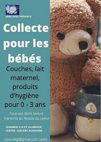 Collecte des bébés pour les Restos du coeur dans votre centre Leclerc Aussonne Montauban 